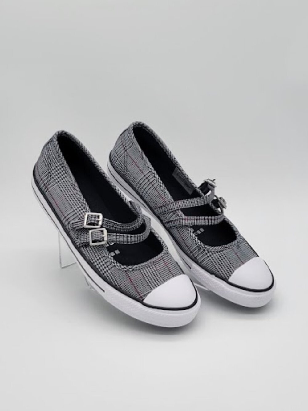 CONVERSE Chuck Taylor All Star Dainty Mary Jane Women's 8.5 Black White Plaid